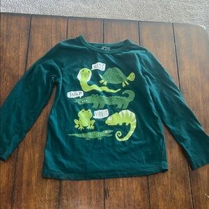 The Children's Place Dark Green Long-Sleeve Tee with Lime Animal Prints